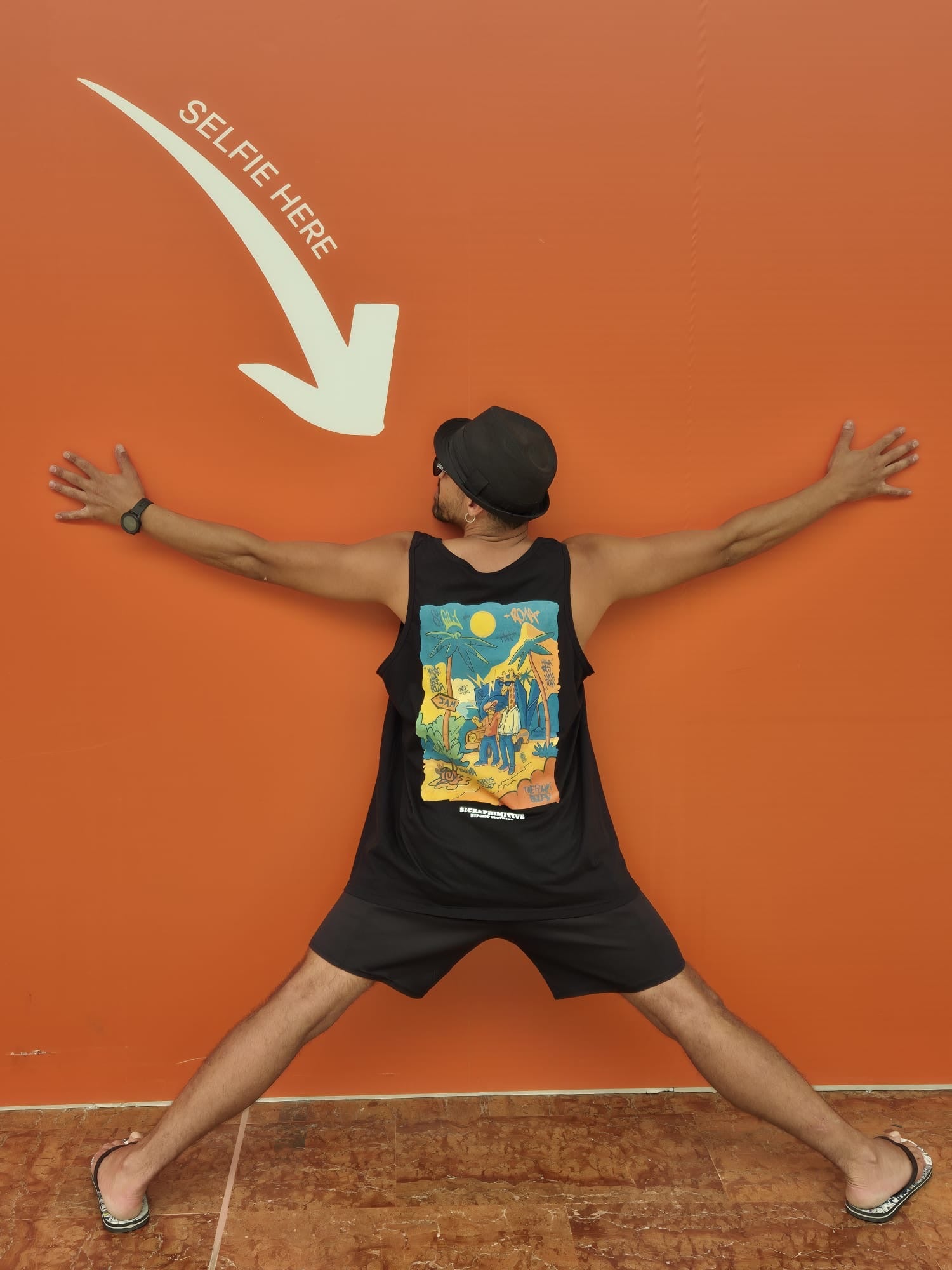 T-shirt smanicata - "The funk squad" - Nera Summer back