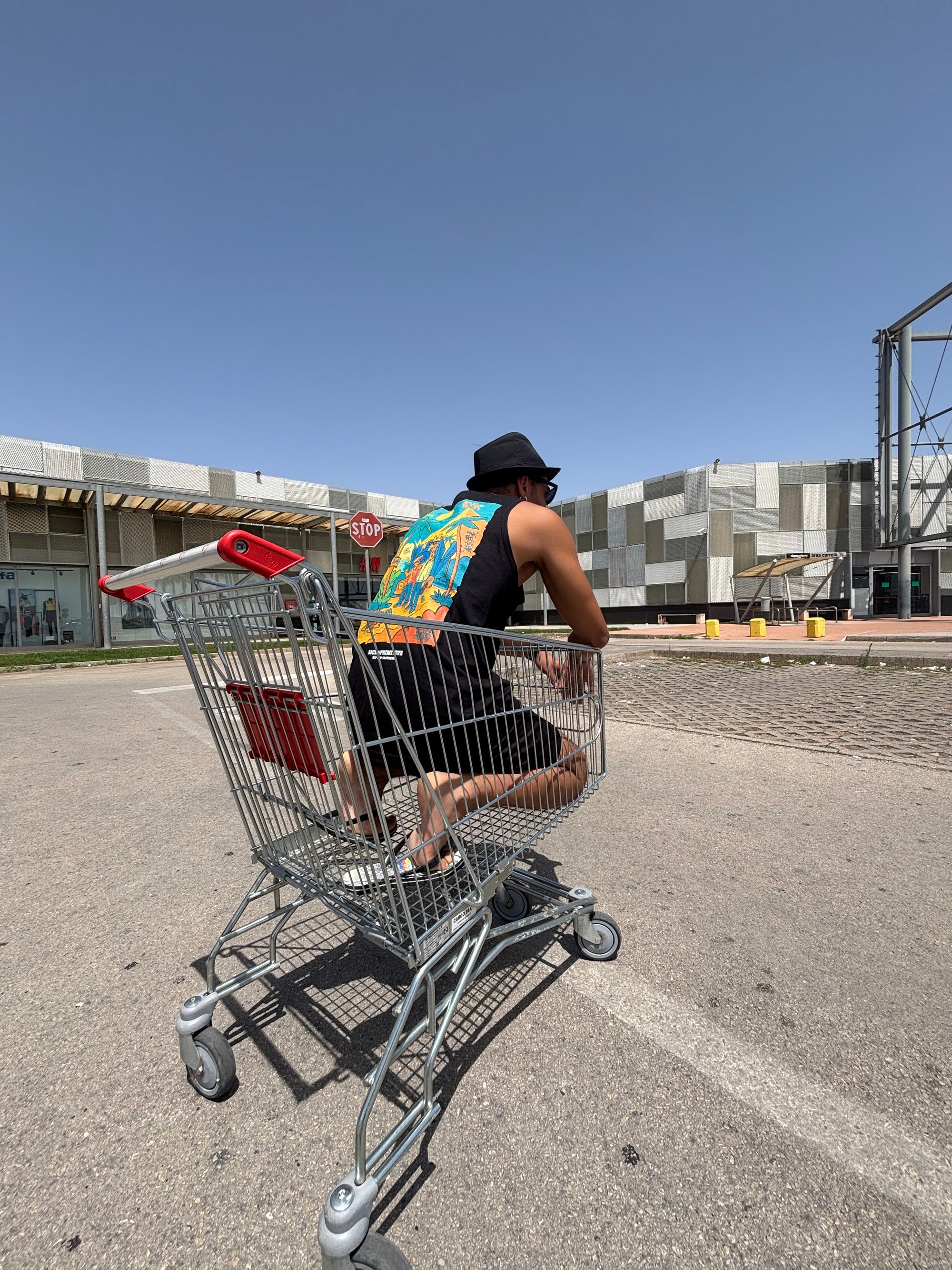 T-shirt smanicata - "The funk squad" - Nera Summer back