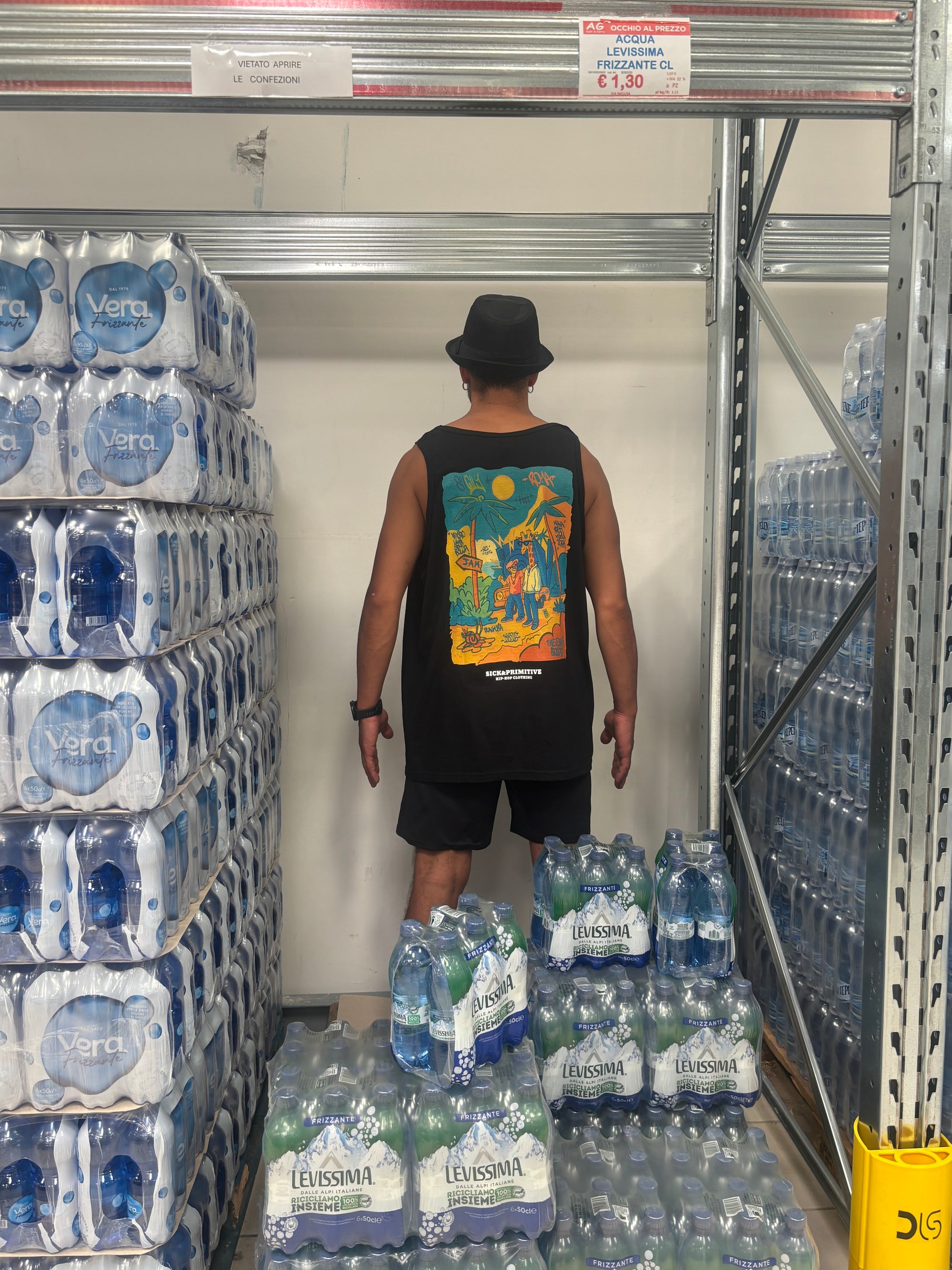 T-shirt smanicata - "The funk squad" - Nera Summer back