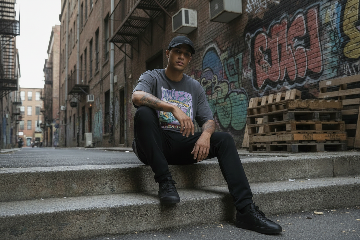 T-Shirt Oversize “T-Rex” - Bboy Lil-B × Sick & Primitive (Music Please sul retro)