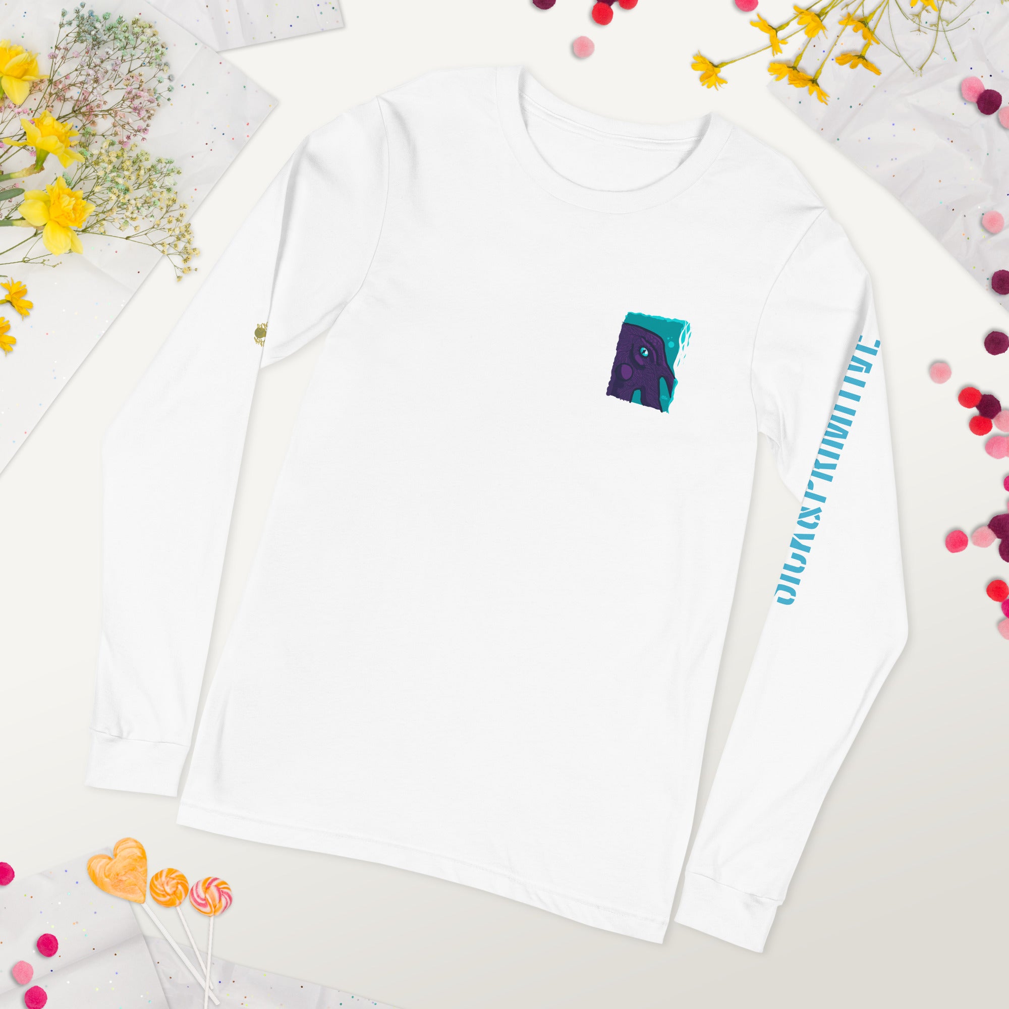 T-shirt a maniche lunghe - “7BRAINS/3HEARTS/1FACE”